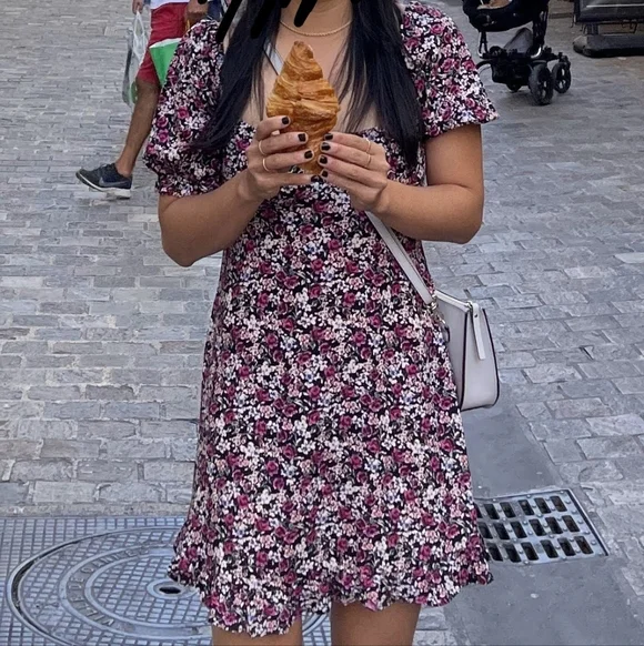 Miss Selfridge Petite Floral Tea Dress, Size 2 - Picture 4 of 4